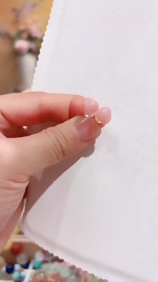 银S925镶嵌蛋白石珠宝奇石，粉澳宝蜜桃粉（多样性发其一）