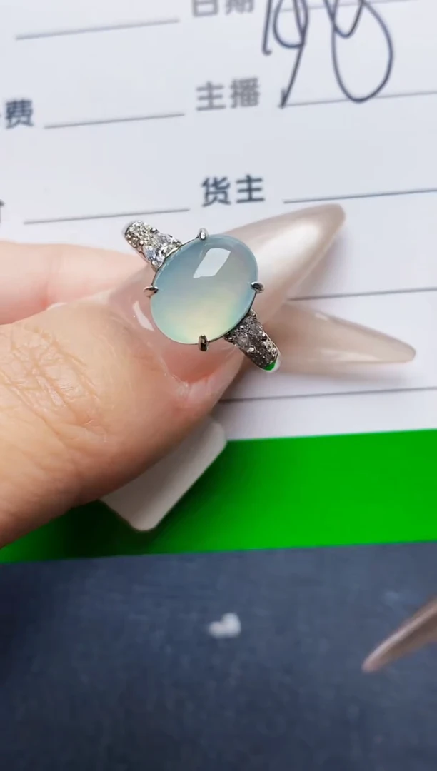 银S925镶嵌戒指翡翠6403