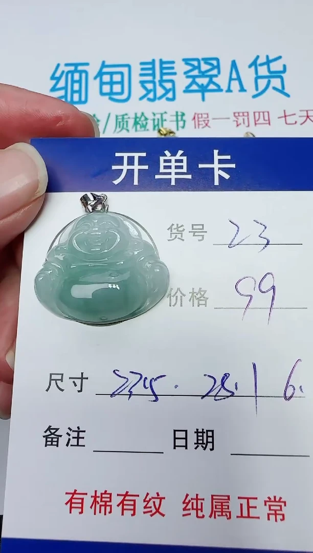 吊坠(赠链)银S925镶嵌翡翠23