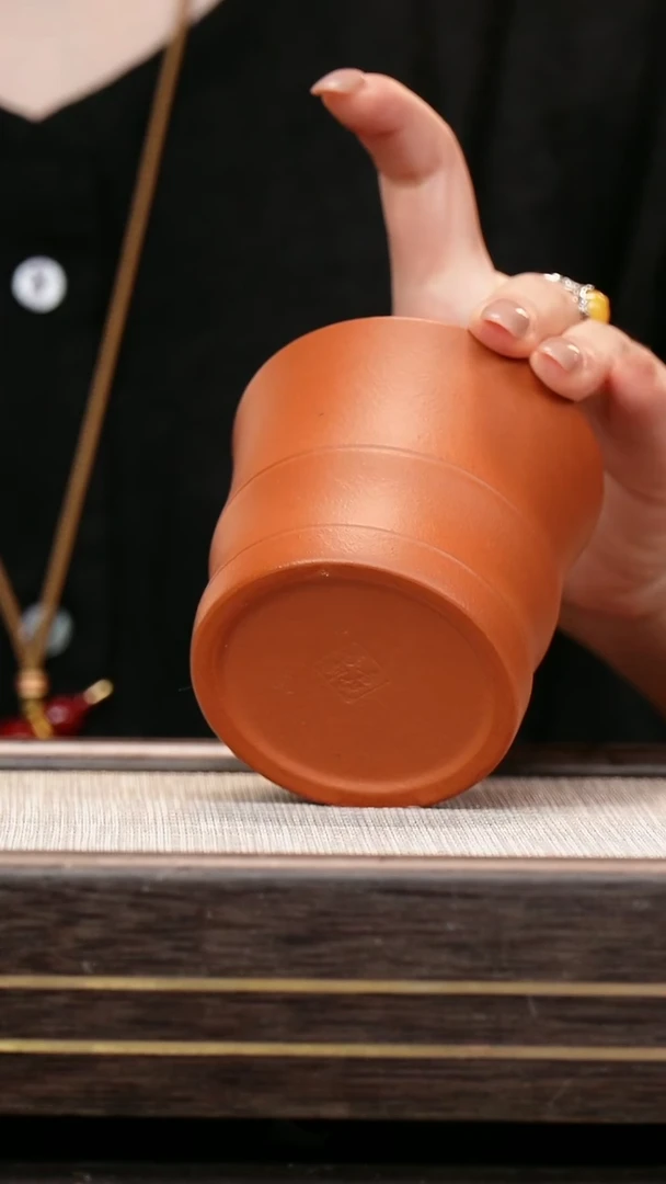 茶壶紫砂小煤窑朱泥  竹节杯