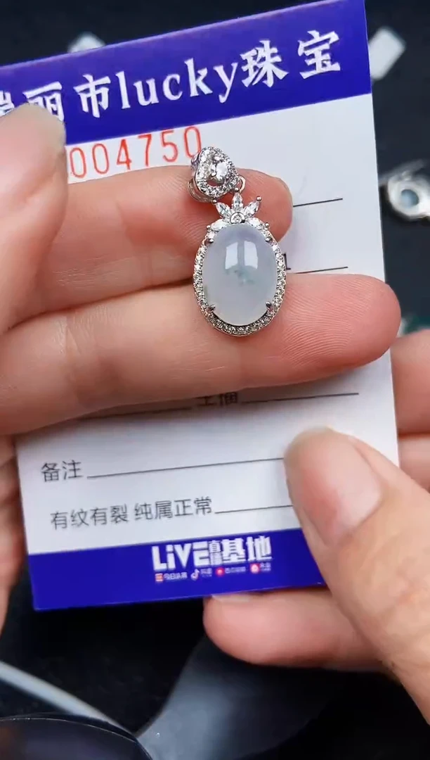 翡翠银S925镶嵌颈饰4750