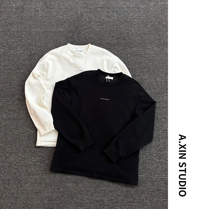 【鹅绒卫衣】90鹅绒高棉感重磅鹅绒卫衣男士休闲宽松圆领卫衣打底