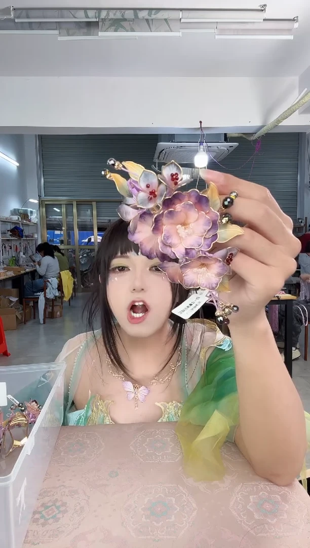 非金属无804 非遗绒花 抓夹