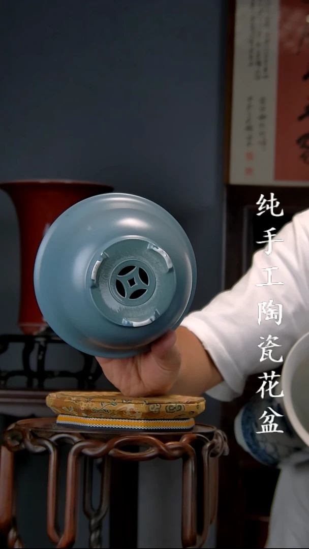 景德镇手工陶瓷花盆