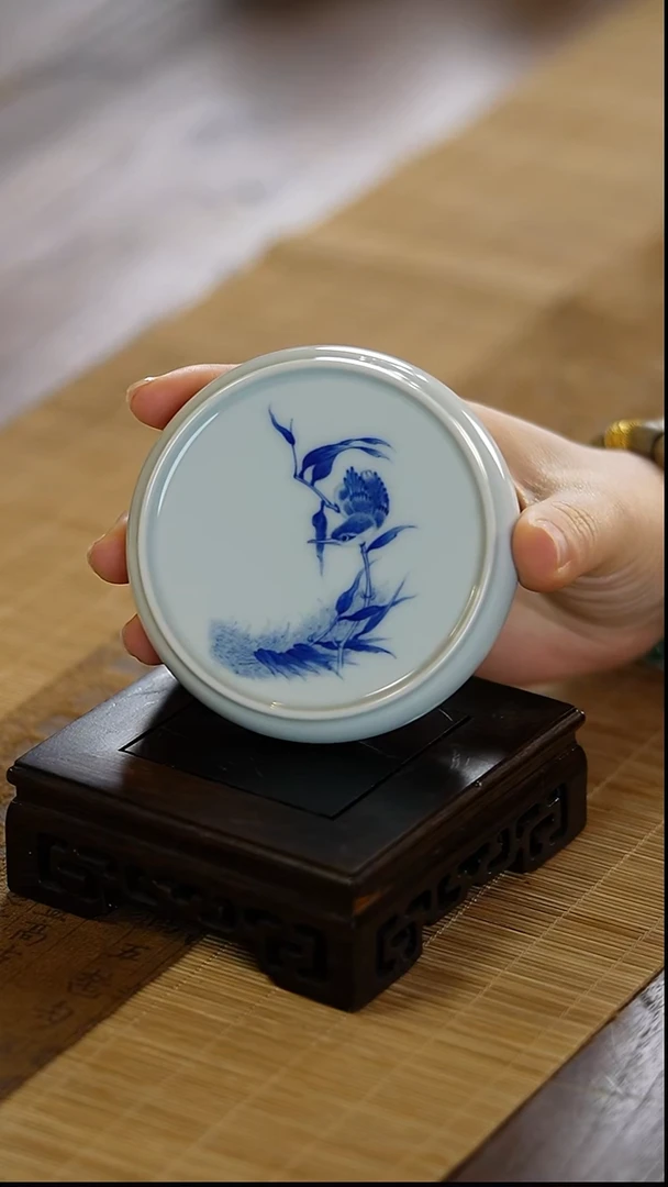 瓷景德镇陶瓷茶器单翠盖置