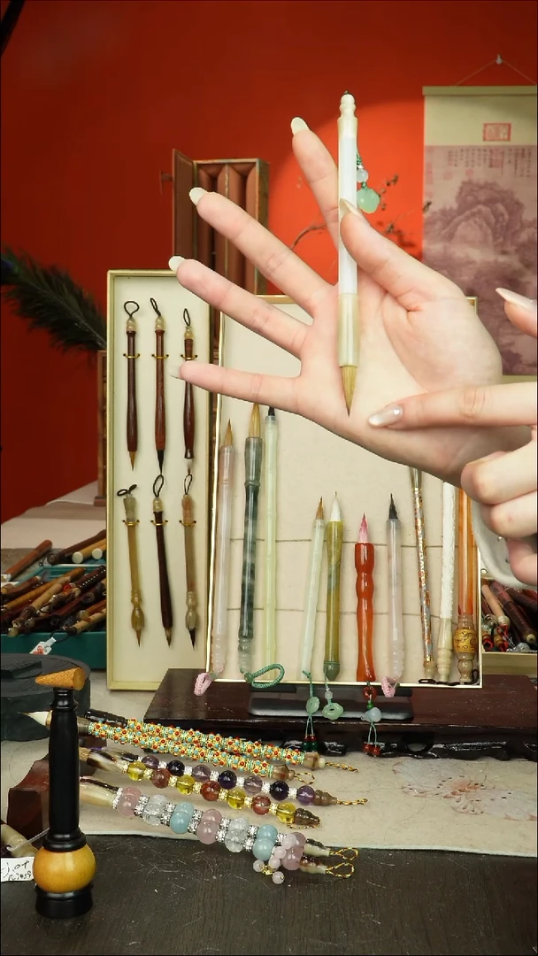 106号闪孤品高货毛笔链接 清水试笔 蘸墨不退