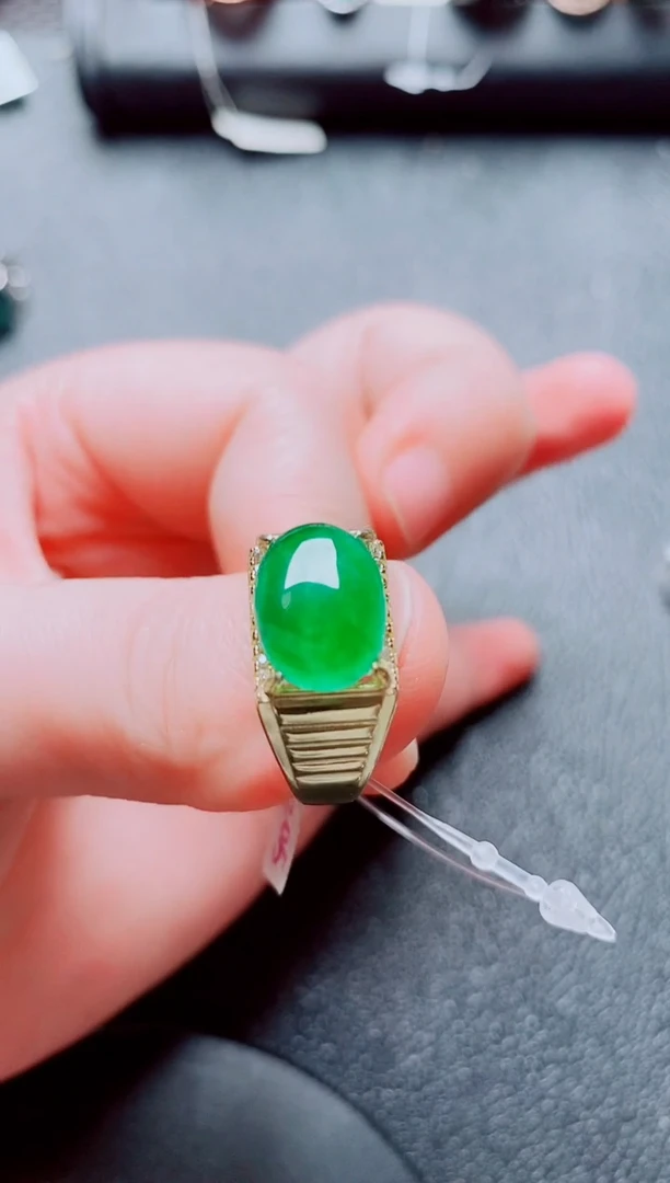银S925镶嵌戒指翡翠111