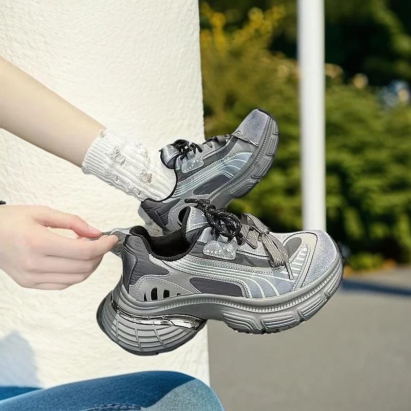 特惠轻便厚底老爹鞋女2025新款鞋子运动休闲鞋小个子增高女鞋春季