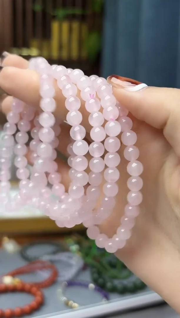 未镶嵌车挂水晶粉水晶手串ZD多样性发其一