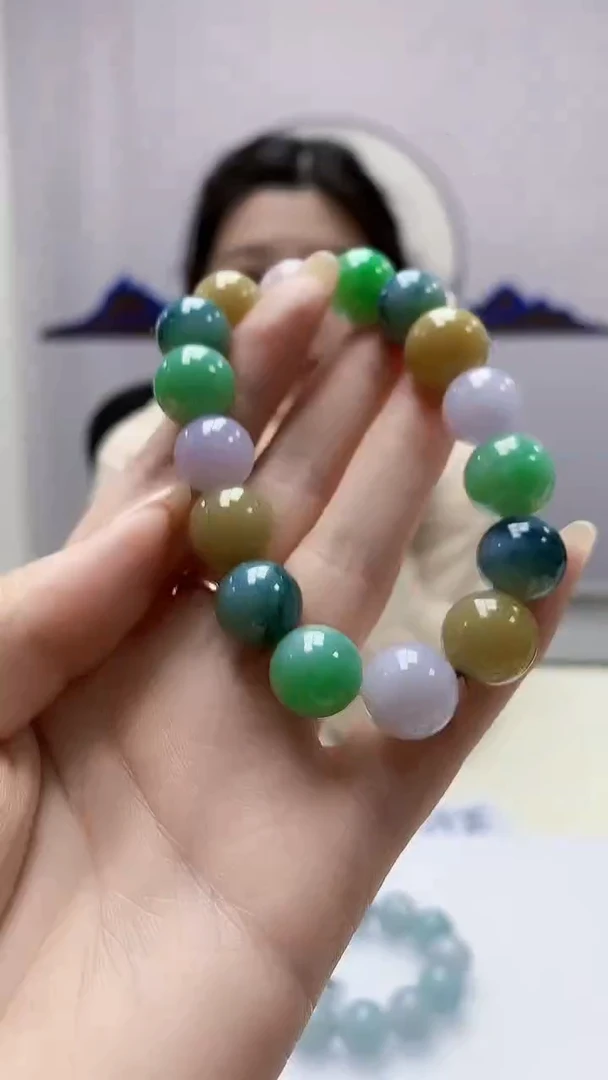 定制翡翠未镶嵌0405DD-毛货手串125