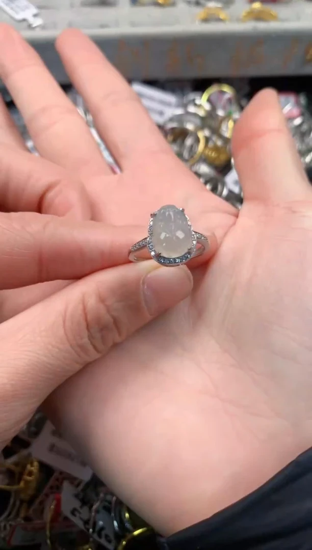 银S925镶嵌戒指翡翠6                              3