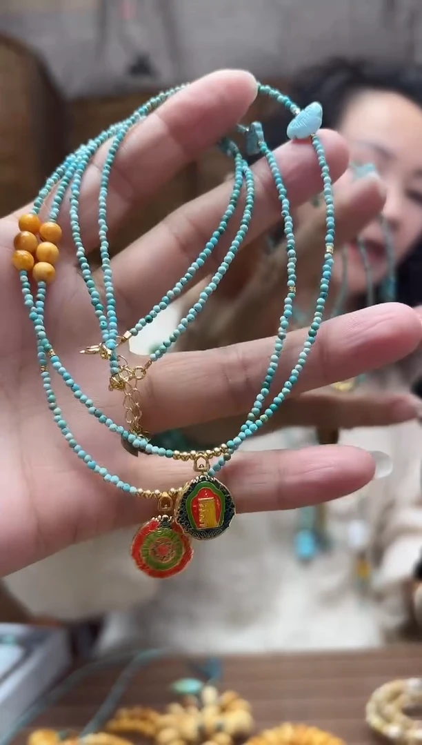 蜜蜡颈饰银S925镶嵌 多样性发一件 锁骨链