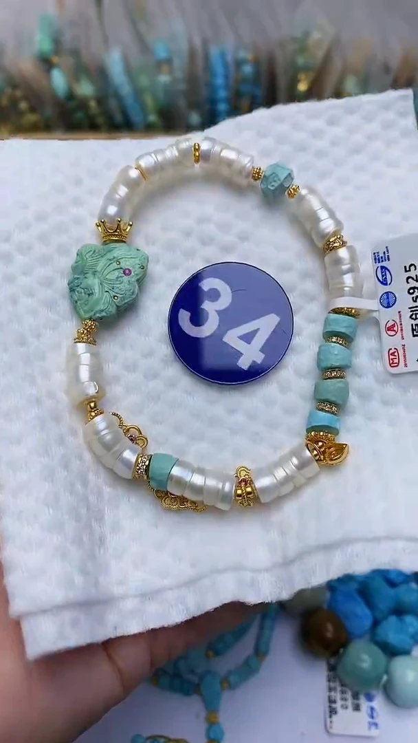 【闪购商品】绿松石手链银S925镶嵌34