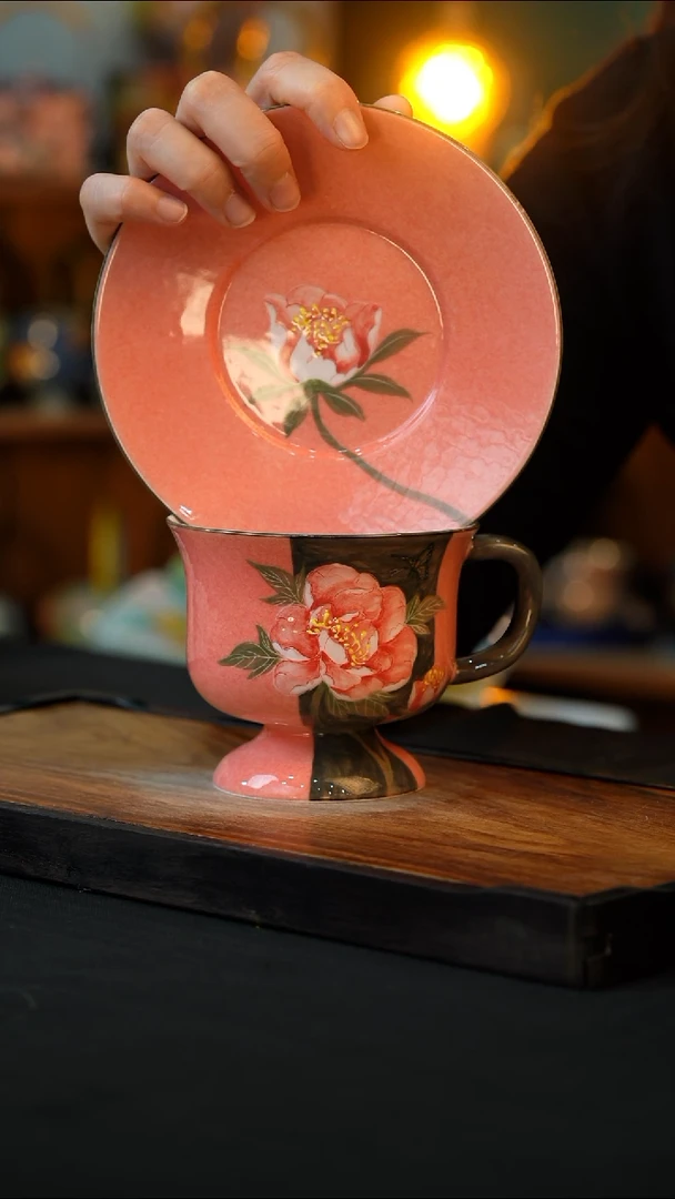 杯手绘心瓷陶瓷浮力