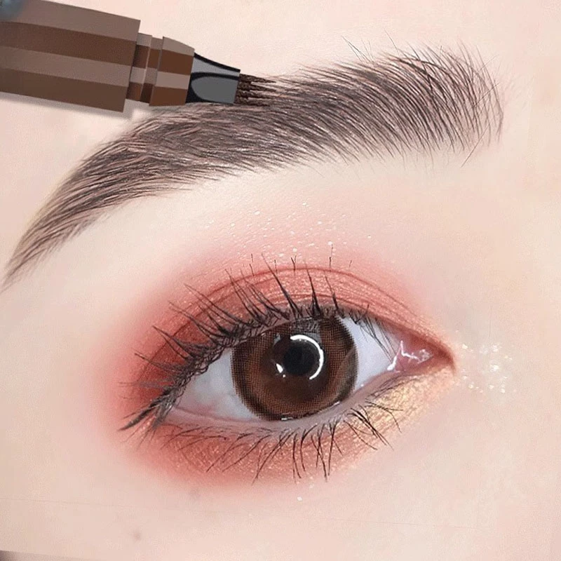 四叉眉笔防水持久不脱色女根根分明野生眉毛笔不掉色