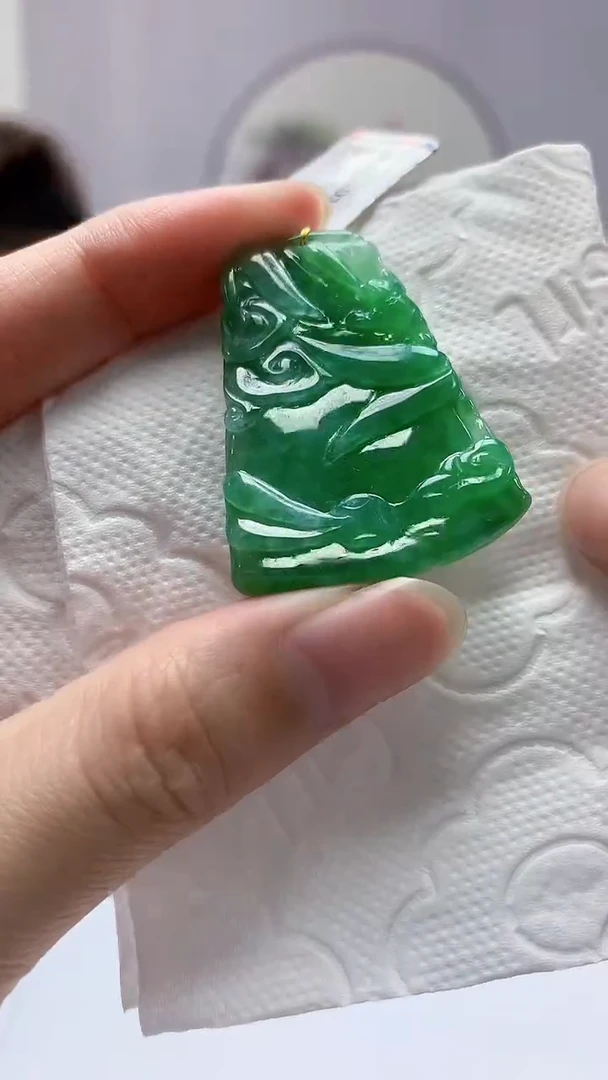 【闪购商品】定制翡翠未镶嵌4868zm-毛货挂件如意241