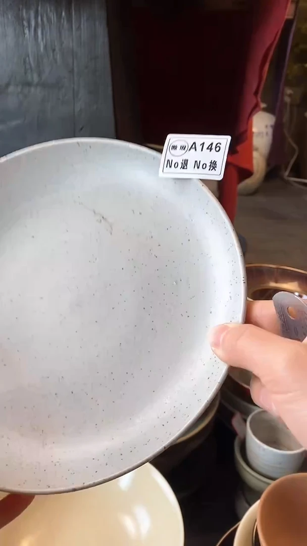 【闪购商品】碗a146灰麻点高脚果盘