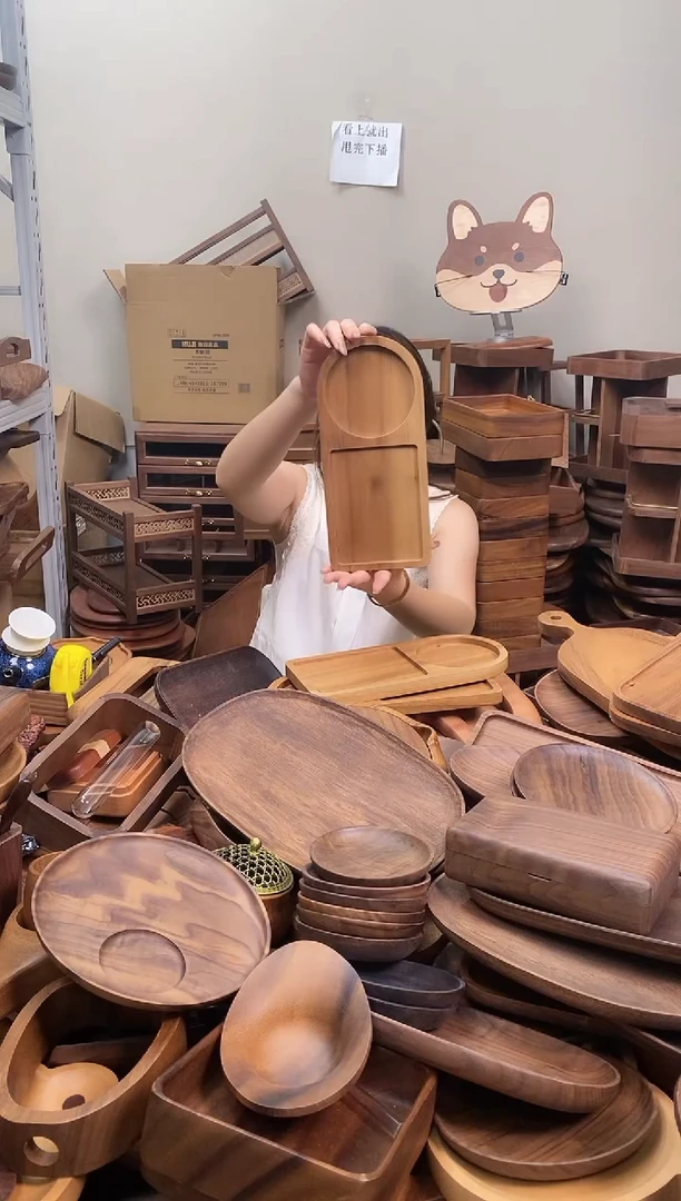 木 南美胡桃木点心盘（直角边）