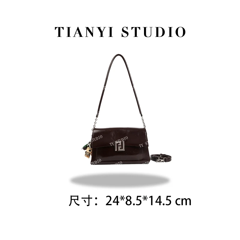 【TY】SKL-7332-咖啡色 轻奢高级韩版单肩潮流时尚简约女包