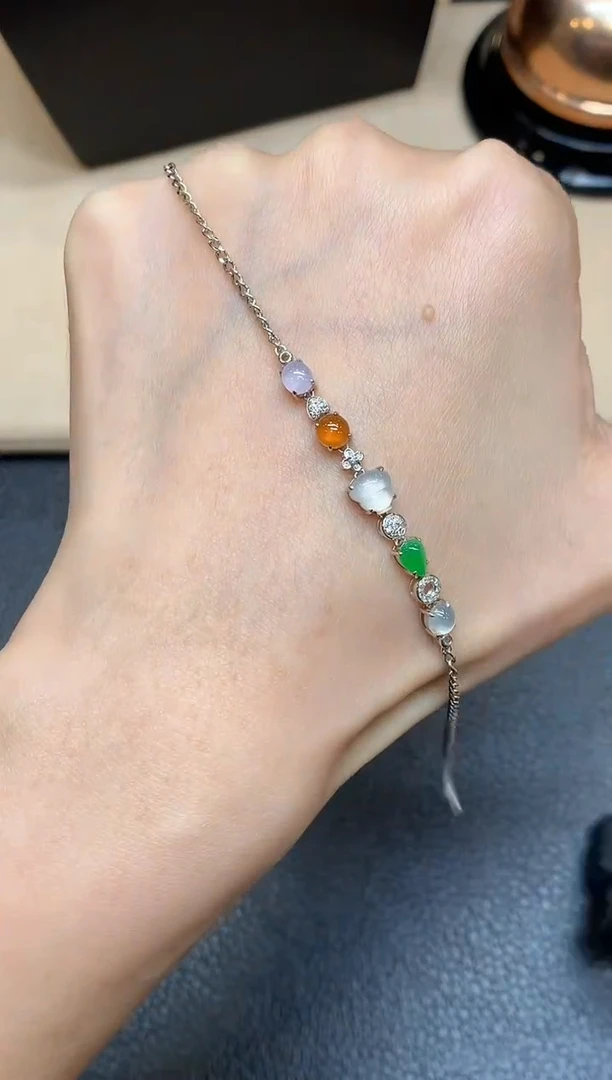 18K金镶嵌手链翡翠多宝【无服务费