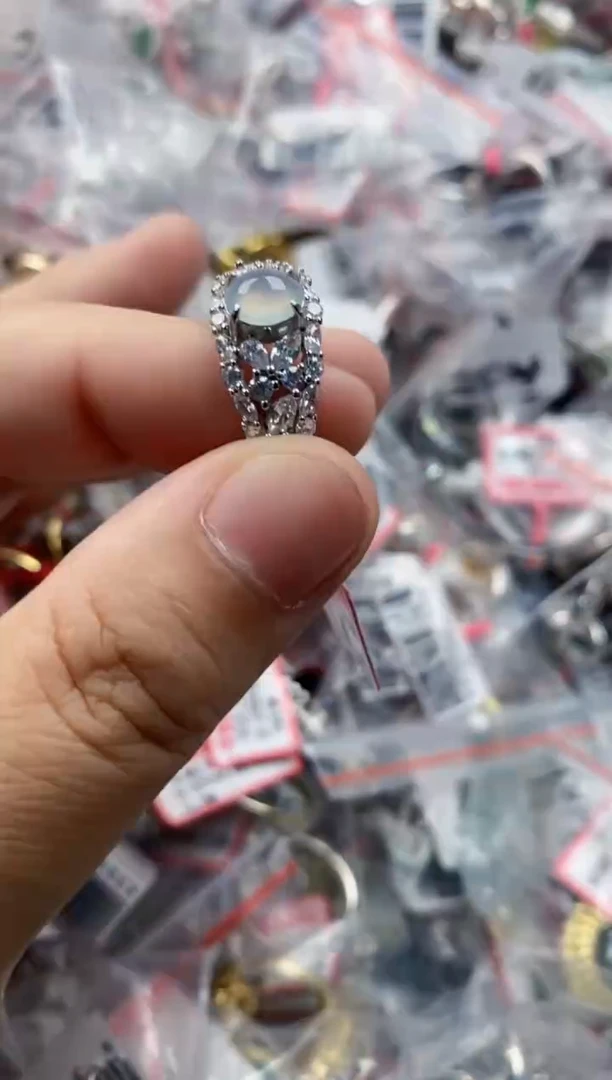 银S925镶嵌戒指翡翠333    2