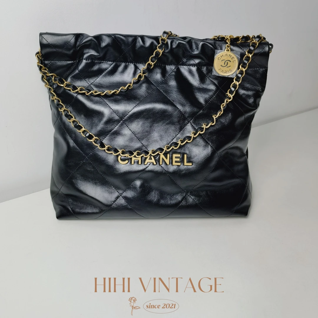99新 Chanel/香奈儿 Chanel 黑金小号22bag 18274346