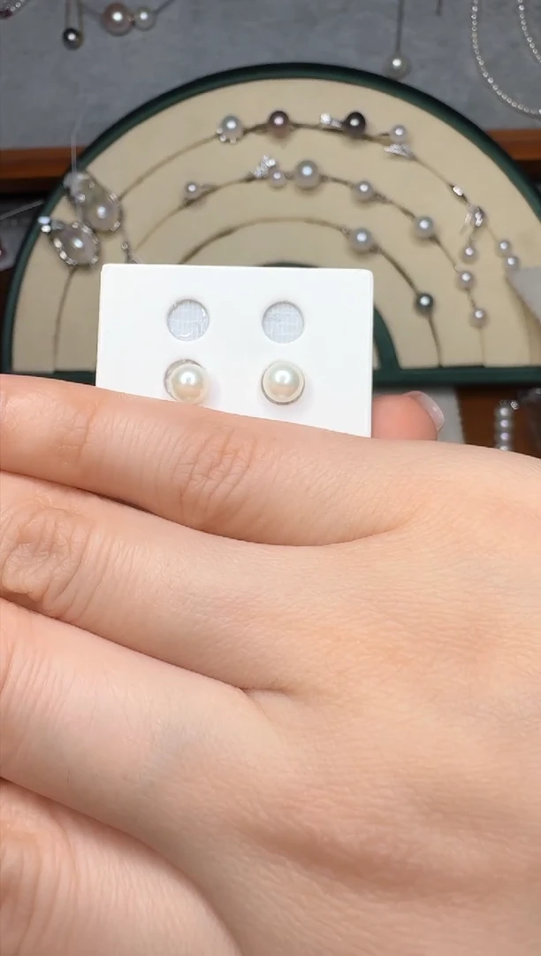 【闪购商品】海水珍珠耳饰银S925镶嵌4号特惠海水耳钉