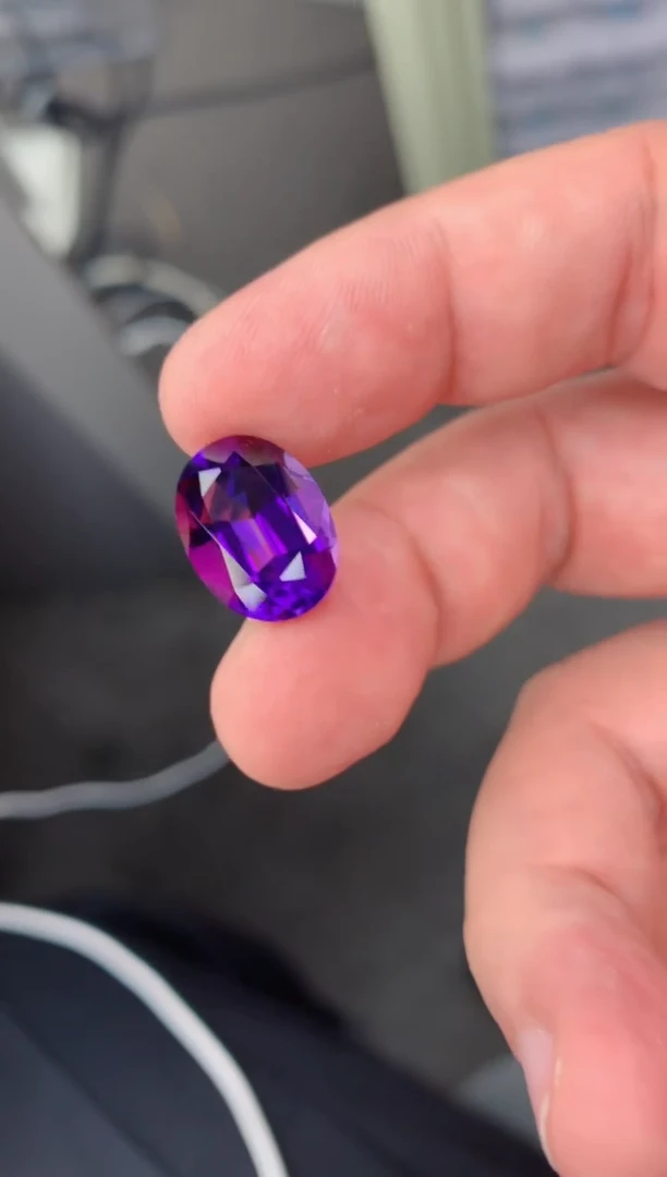 未镶嵌珠宝半成品紫晶9ct 紫水晶椭圆形