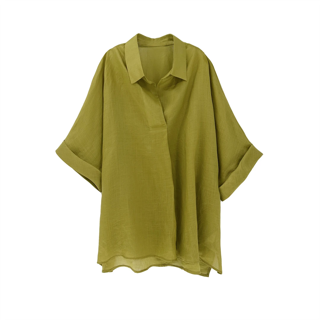 ChenYueTong【高定】新款蝙蝠袖宽松显瘦中袖上衣5757