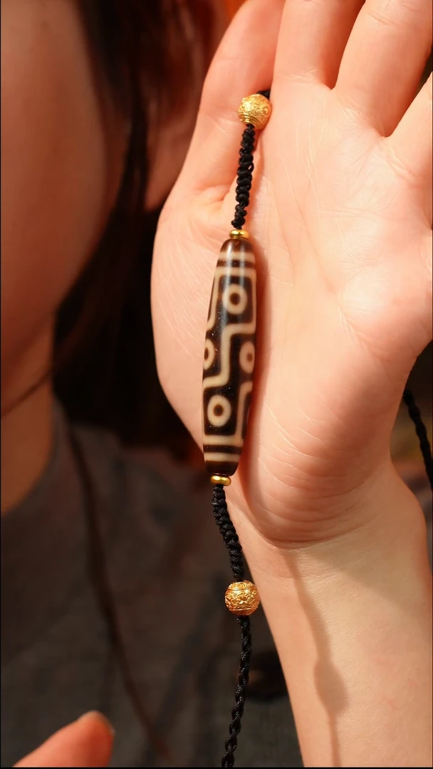 玛瑙/玉髓（覆膜）颈饰合金伽元珠玉｜上肯-折线九眼玛瑙锁骨链