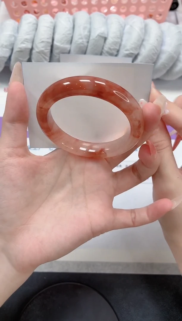 石英质玉手镯未镶嵌89-桃花53.7