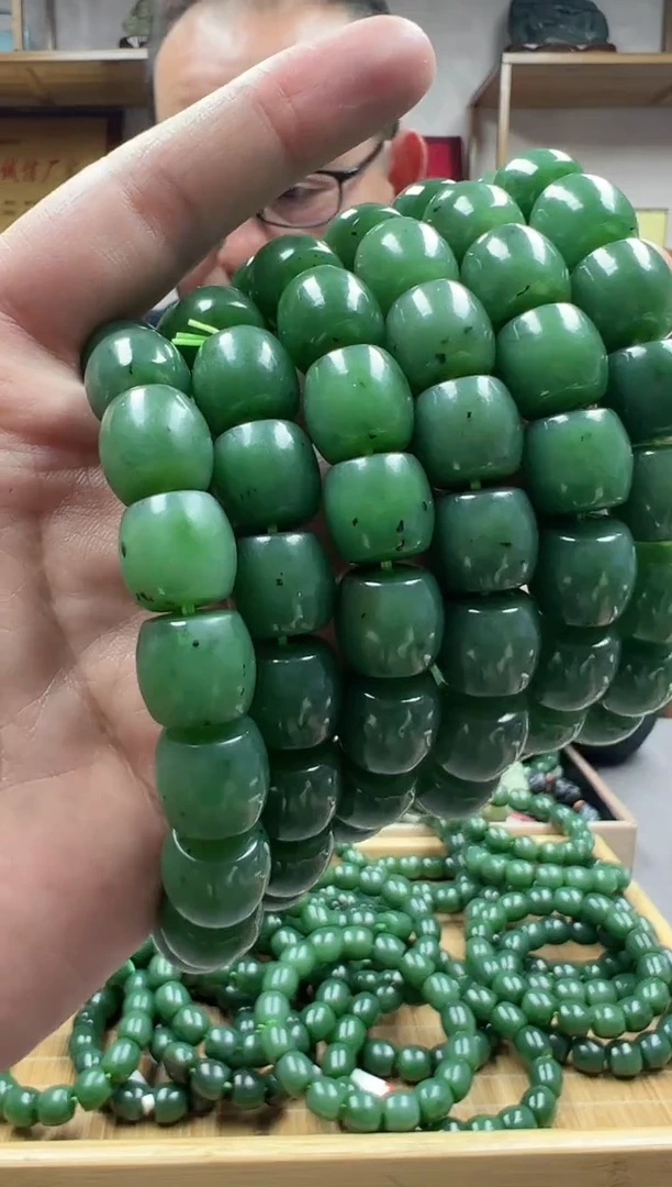 【闪购商品】和田玉手链未镶嵌14俄碧老辣绿多样性发货·拍一发一