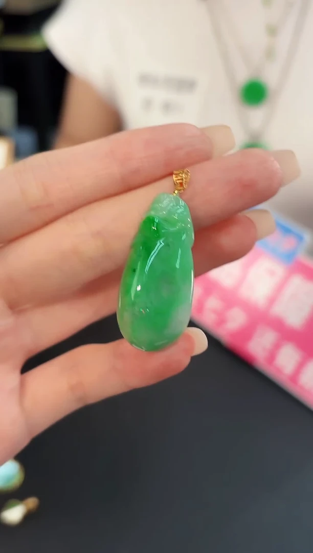 吊坠(不含链)18K金镶嵌翡翠 缅料A货/支持复检/一件