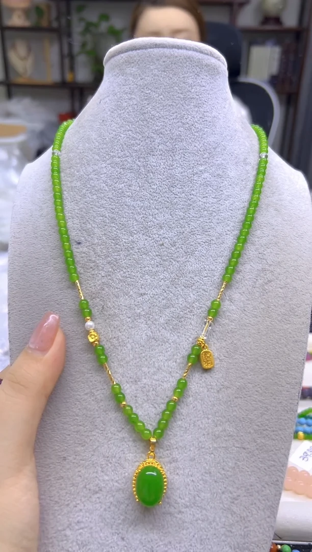 和田玉（碧玉）未镶嵌项链DIY款X700