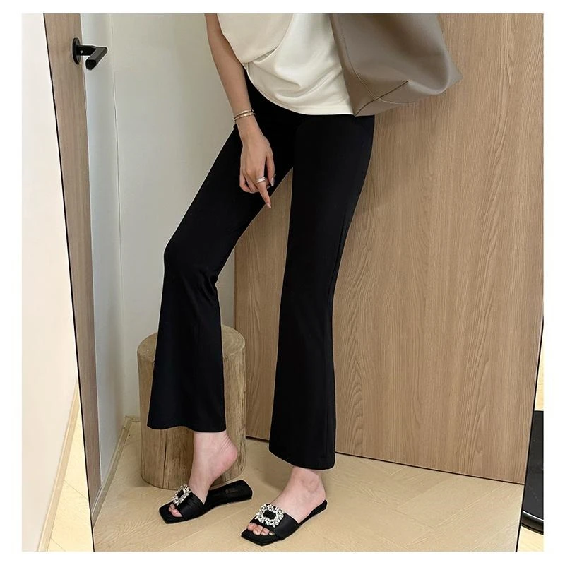 【微喇】夏季冰凉辣妹风直筒微喇阔腿裤女垂感时尚显瘦阔腿裤九分裤