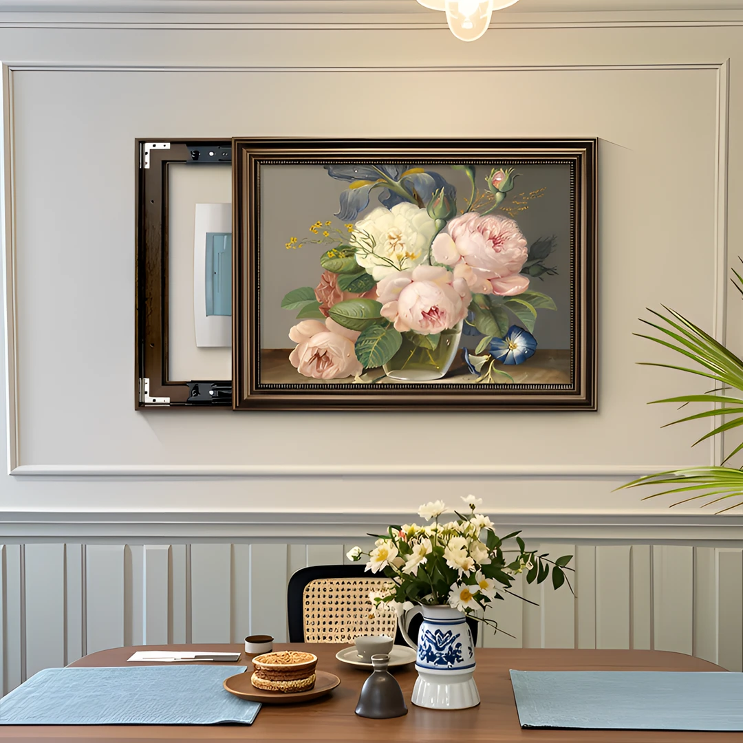 电表箱装饰画2025新款花卉配电箱遮挡挂画美式客厅油画高级感壁画