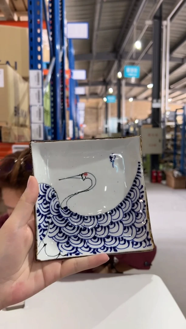 陶瓷（B）kotohogi 正角皿 鶴