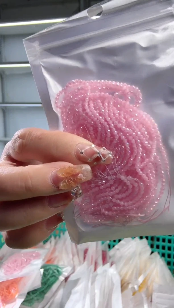 玻璃3192卡0.8水晶扁珠10条AB彩粉玉