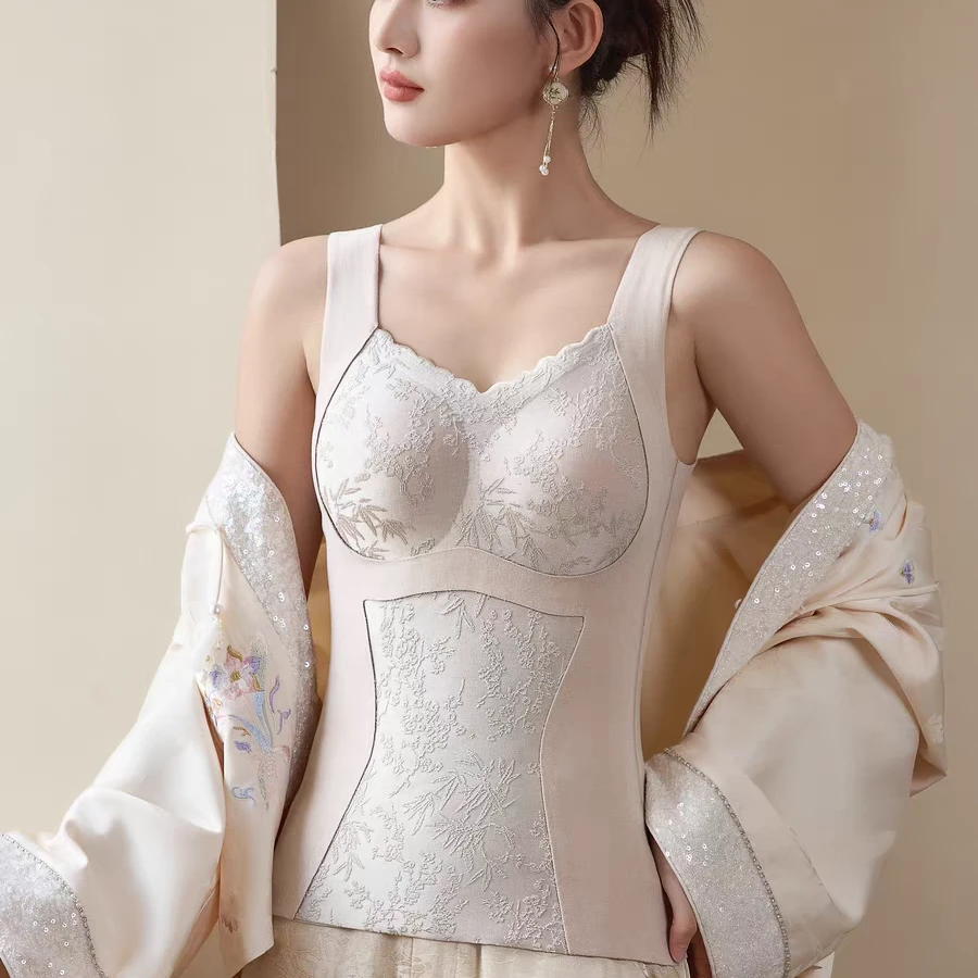 保暖背心女石墨烯秋冬季带胸垫一体式内衣德绒上衣收腹贴身内搭