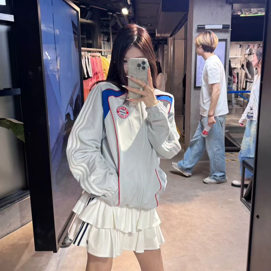 adidas三叶草拜仁慕尼黑足球休闲文化运动夹克外套 JF0592 S