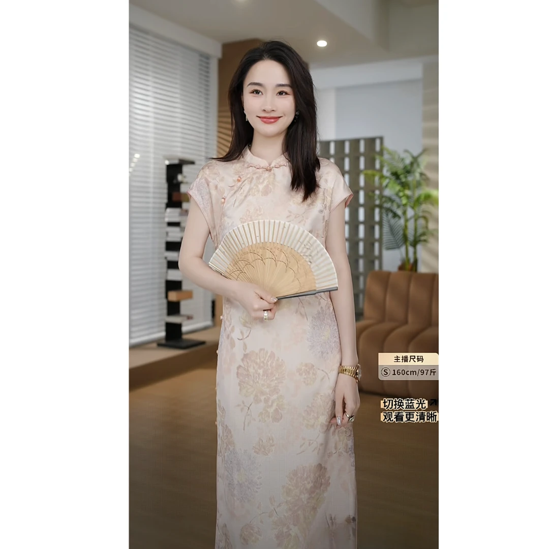 HELA AOMI“桑蚕丝93.8%满庭芳”高级感日常优雅连衣裙CY5BC20567