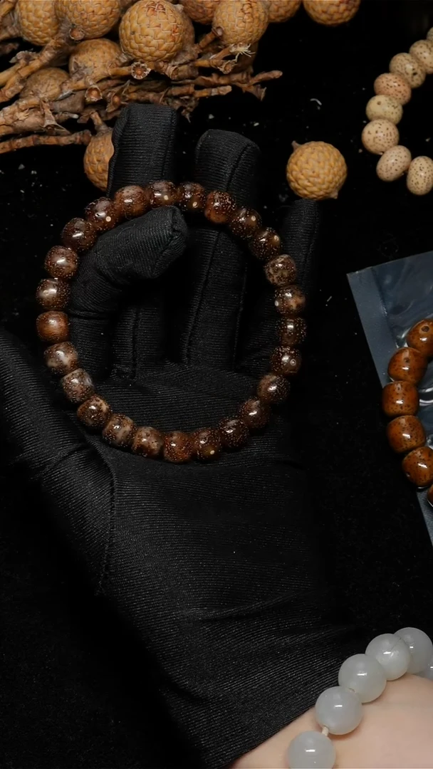 手串星月菩提9*8粉冰老籽-A113-2