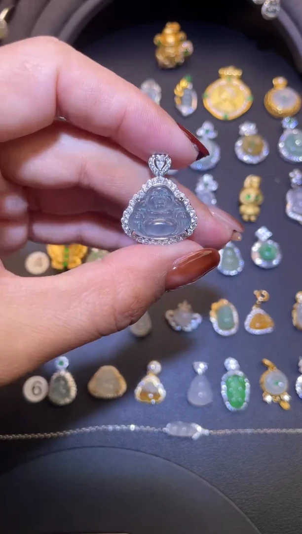 吊坠(不含链)银S925镶嵌翡翠1