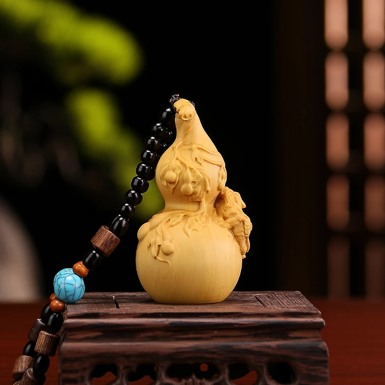 【原创】黄杨木雕 金蟾葫芦 高8公分 精修雕刻摆件