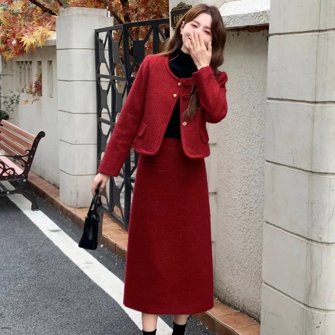 【李姑娘专属】时尚大码女装6111小香风设计感显瘦半身裙两件套