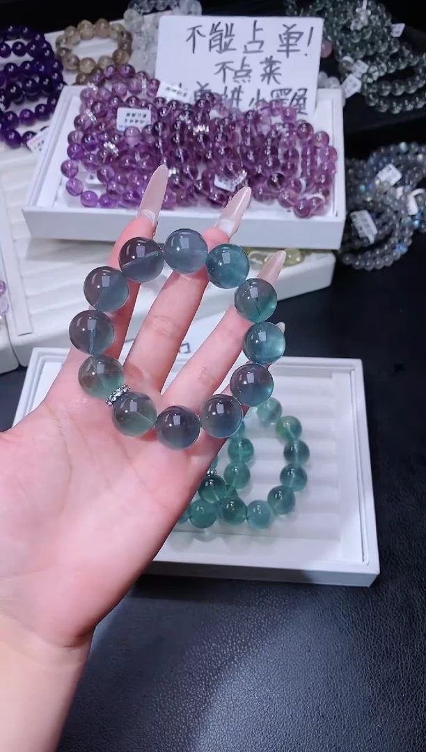 手链合金萤石62.16魔鬼绿萤石手串 多样性发其一