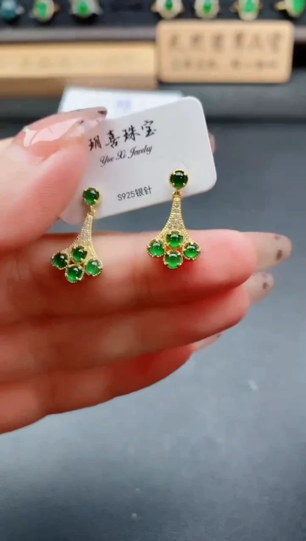 银S925镶嵌戒指翡翠1