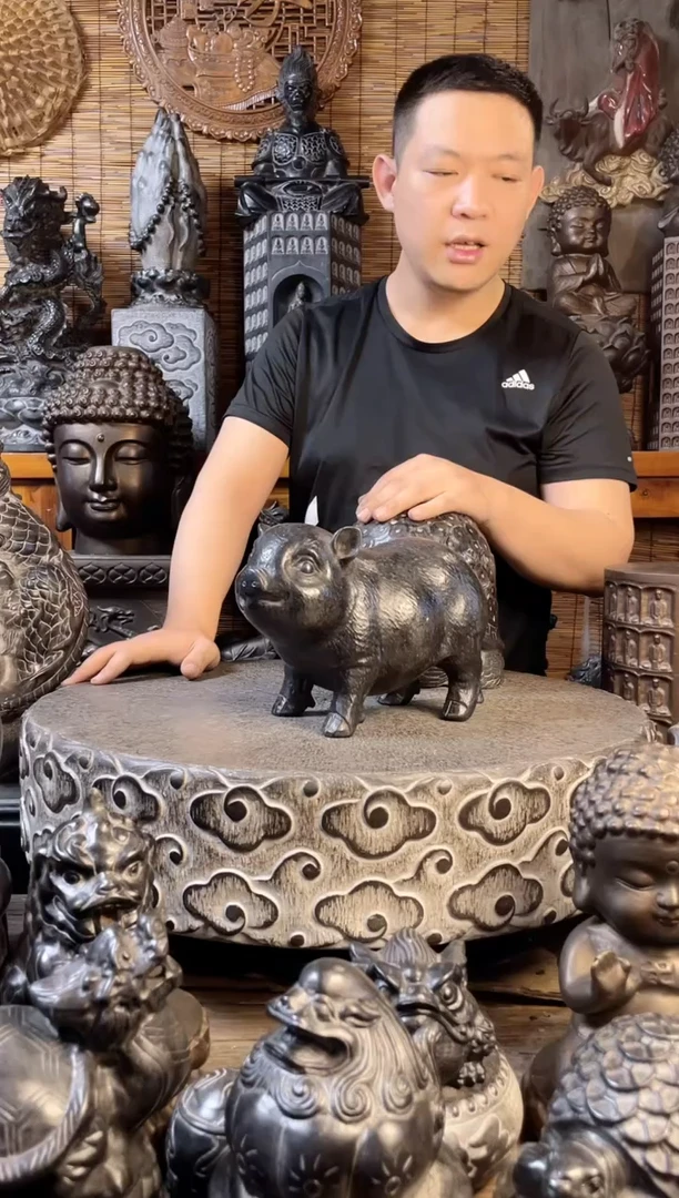 石材25小猪天然青石雕刻