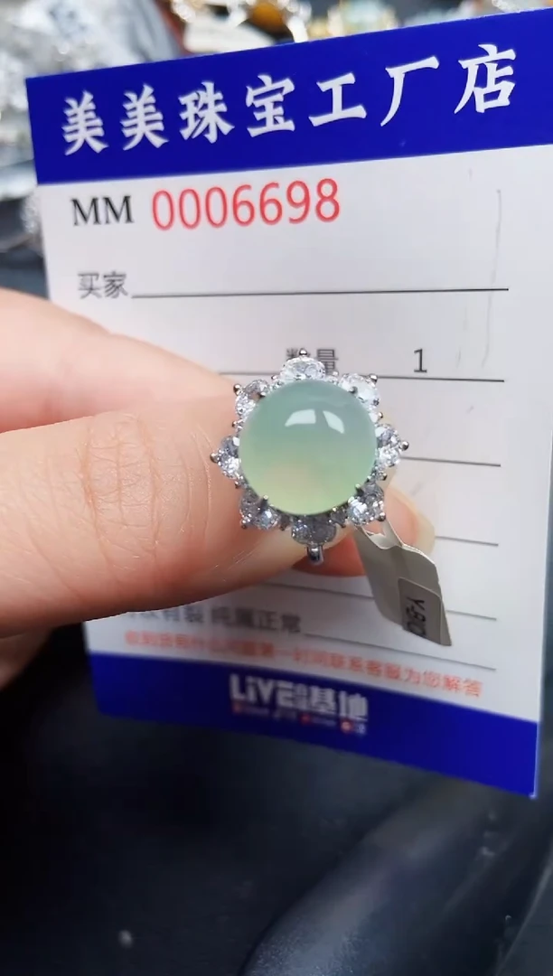 翡翠银S925镶嵌颈饰6698
