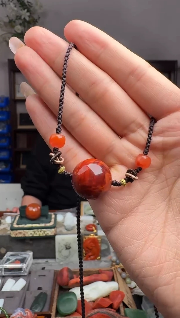 未镶嵌南红玛瑙挂件p3368-18.7mm